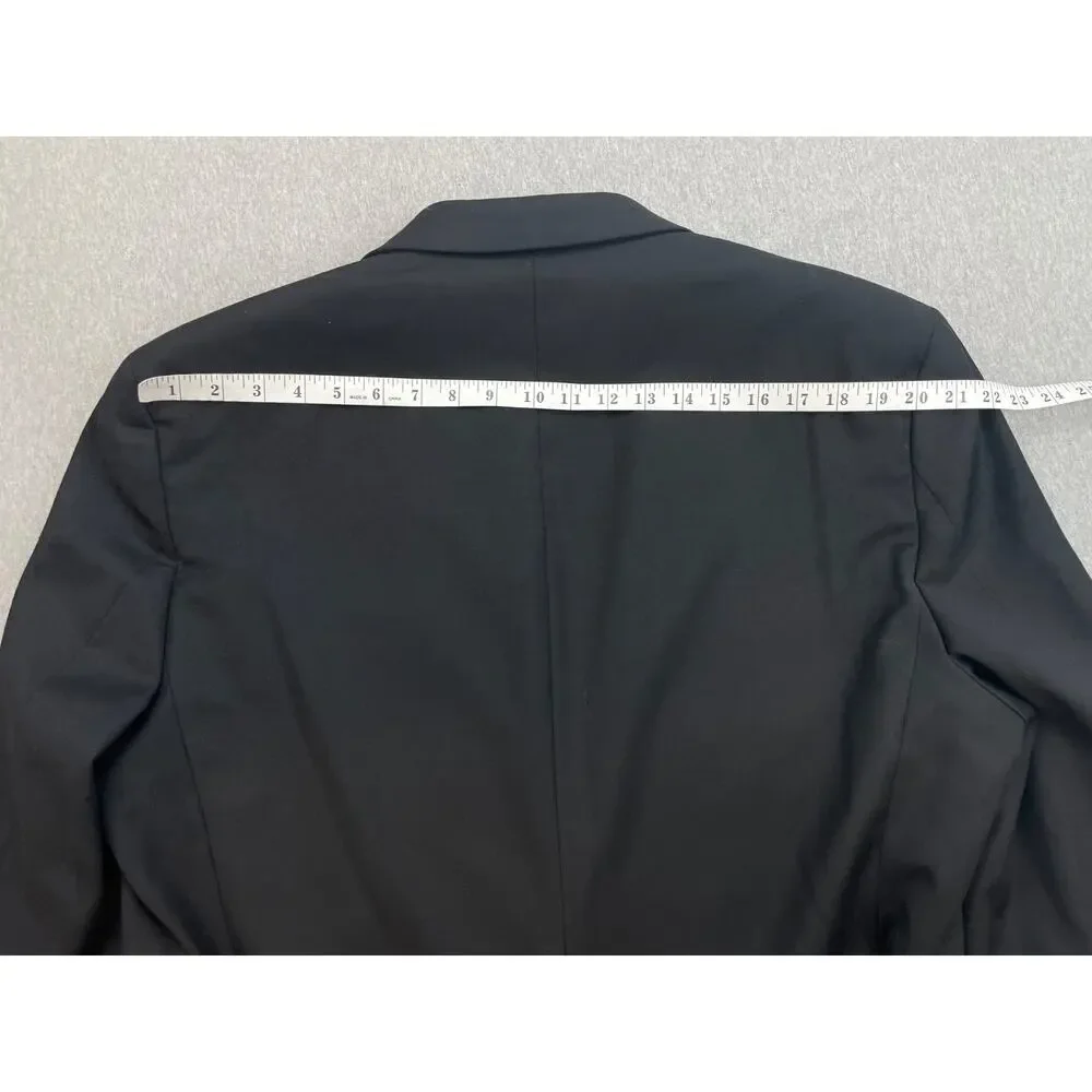 Lauren Ralph Lauren Blazer Mens 44L Black 100% Wool 2-Button Single Breast Lined